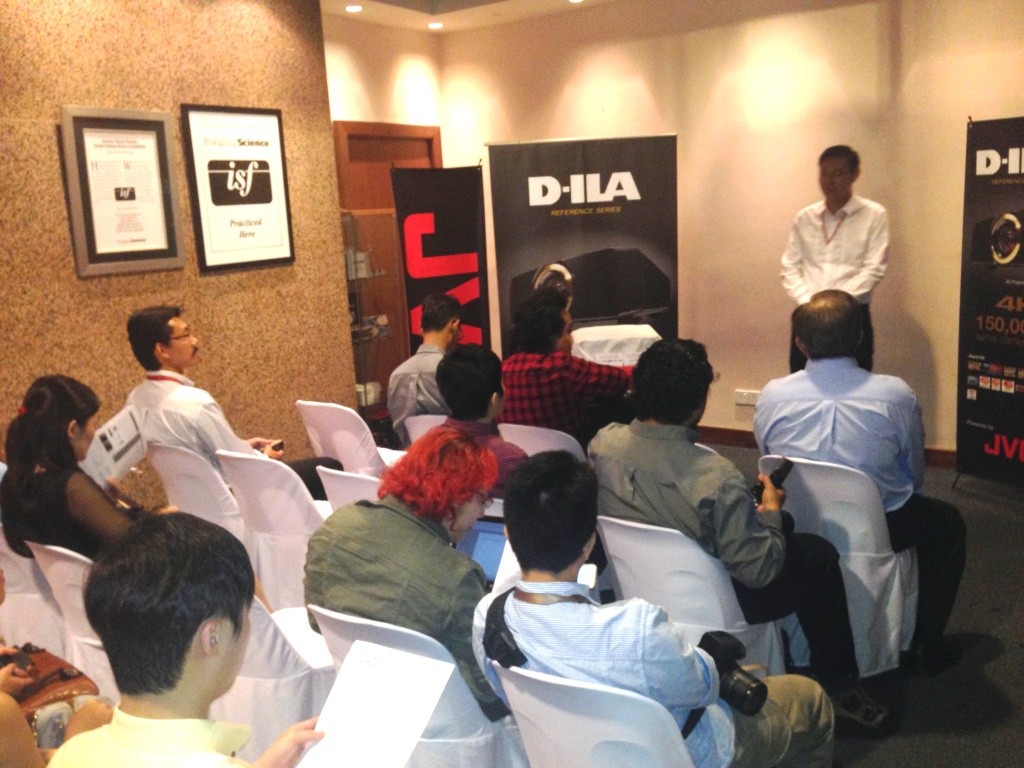 The JVC 2014 projector launch event, with all members of the press & media present