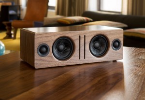 Audioengines bluetooth speaker offering, the B2, in a lovely walnut finish.