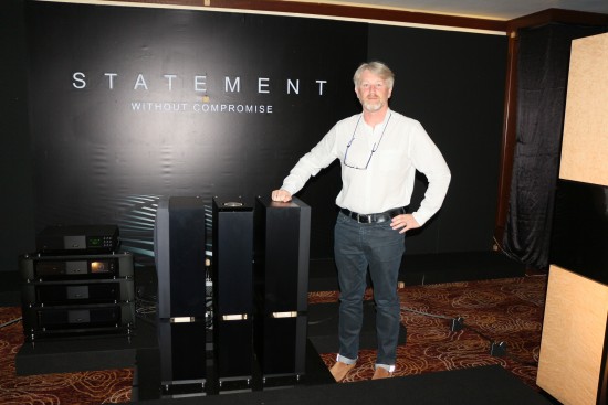 Nai';s sales director Doug Graham and the Naim Statement pre/power amps.