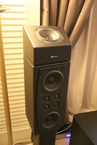 The XTZ Dolby Atmos speakers featured a speaker that is supposed to reflect sound from the ceiling for the extra sound effect.