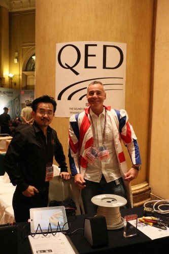 CMY boss John Yew (left) and obviously proud-to-be-British Darrell Huggins fromQED cables.