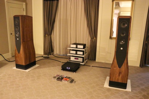 Swedish Statement was demo-ing the Chario Serendipity speakers driven by the Alluxity power amp, Vitus Audio SL-102 Preamp and Vitus Audio RCD-101 CD Player.