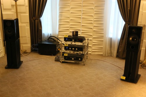 Audio Art had set up a system comprising Soul Note CD player, amp and Adam speakers. This sounded surprisingly good and the outstanding component turned out to be the SA710 Near Field Monitor amp which pumped out all of 10 watts of pure class A power.