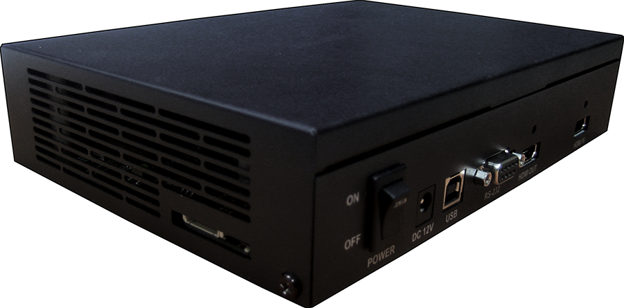 Simple in and out interface as this product sits between the source and display